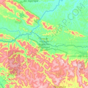 Área de Proteção Ambiental do Igarapé Gelado topographic map, elevation, terrain