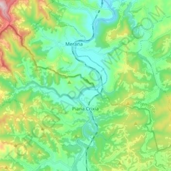 Piana Crixia topographic map, elevation, terrain