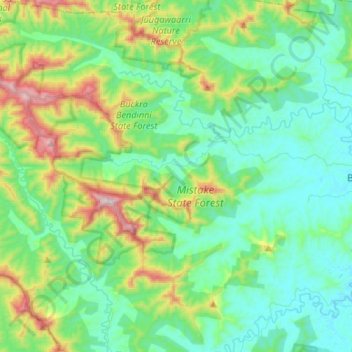Buckra Bendinni topographic map, elevation, terrain