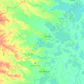 Caimito topographic map, elevation, terrain