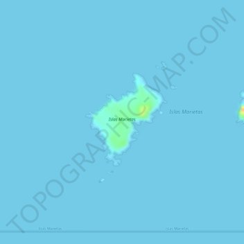Islas Marietas topographic map, elevation, terrain