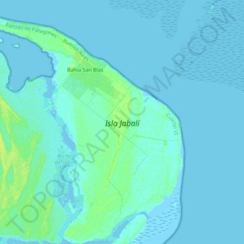 Isla Jabalí topographic map, elevation, terrain
