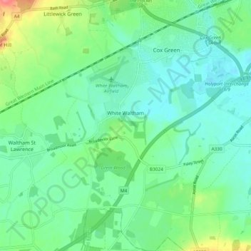 White Waltham topographic map, elevation, terrain