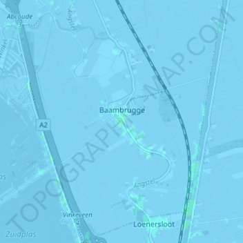 Baambrugge topographic map, elevation, terrain