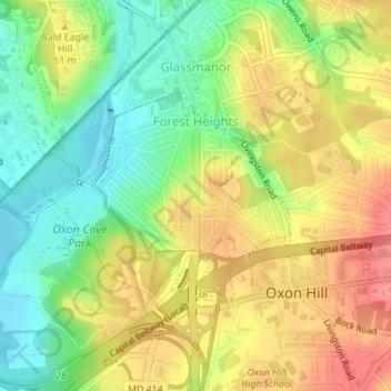 Forest Heights topographic map, elevation, terrain