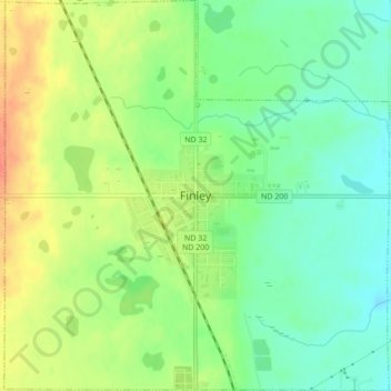 Finley topographic map, elevation, terrain