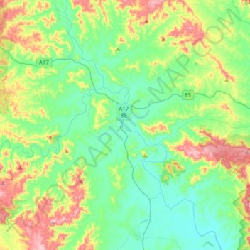 Harlin topographic map, elevation, terrain