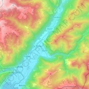 Storo topographic map, elevation, terrain