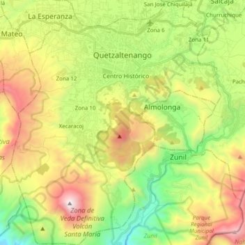 Municipio de Quetzaltenango topographic map, elevation, terrain