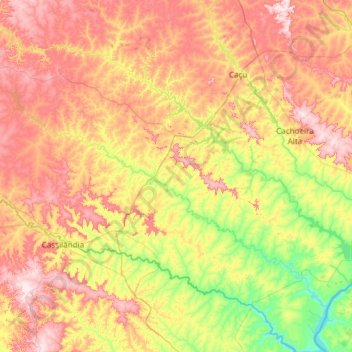 Itarumã topographic map, elevation, terrain