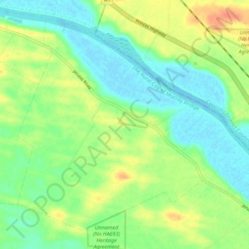 Woods Point topographic map, elevation, terrain