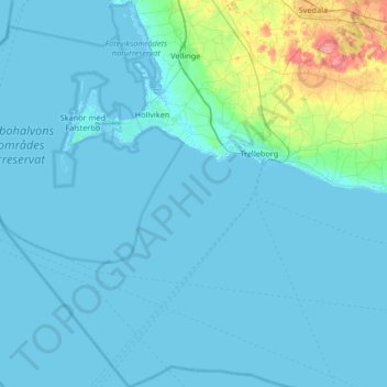 Vellinge kommun topographic map, elevation, terrain