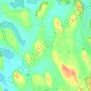 Togher or Danesfort Demesne topographic map, elevation, terrain