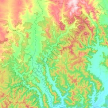 Giants Creek topographic map, elevation, terrain
