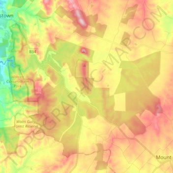 Mount Crawford topographic map, elevation, terrain