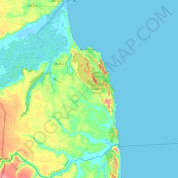 Baía Formosa topographic map, elevation, terrain