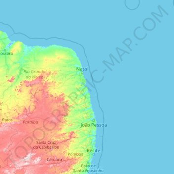 Região Geográfica Imediata do Recife topographic map, elevation, terrain