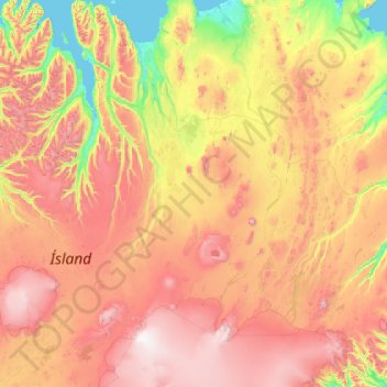 Þingeyjarsveit topographic map, elevation, terrain