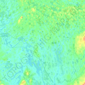 Carrick-on-Shannon Municipal District topographic map, elevation, terrain