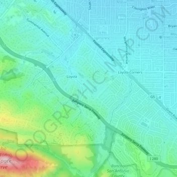 Loyola topographic map, elevation, terrain
