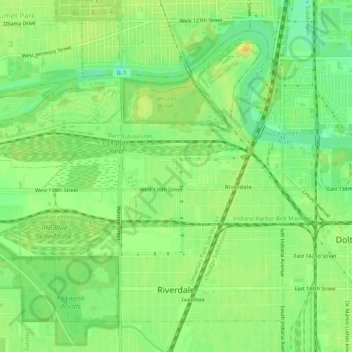 Riverdale topographic map, elevation, terrain