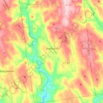 Roxbury topographic map, elevation, terrain