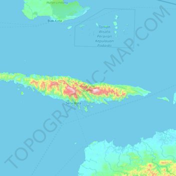 Pulau Yapen topographic map, elevation, terrain