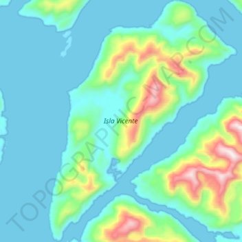 Isla Vicente topographic map, elevation, terrain