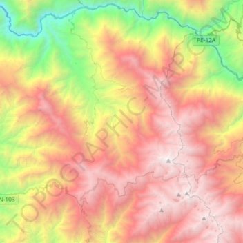 Macate topographic map, elevation, terrain