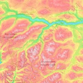 Lom topographic map, elevation, terrain