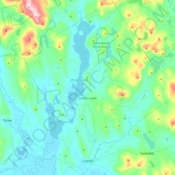 Lovell topographic map, elevation, terrain