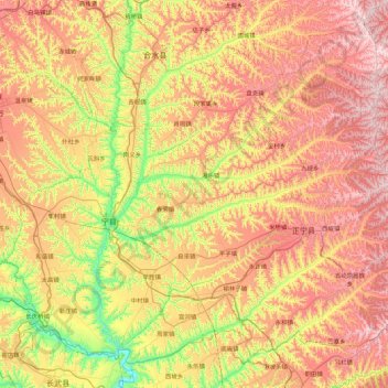 Ning County topographic map, elevation, terrain
