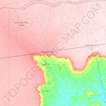 Tabocas topographic map, elevation, terrain