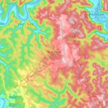Maroota topographic map, elevation, terrain