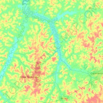 Peixe-Boi topographic map, elevation, terrain