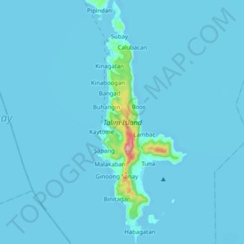 Talim topographic map, elevation, terrain