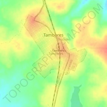 Tambores topographic map, elevation, terrain