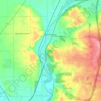 Miamisburg topographic map, elevation, terrain