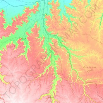 Wadi Do'an topographic map, elevation, terrain