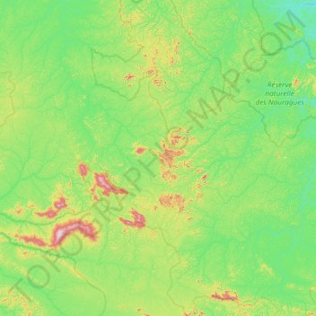 Saül topographic map, elevation, terrain
