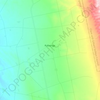 Kybunga topographic map, elevation, terrain