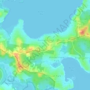 Bonnells Bay topographic map, elevation, terrain