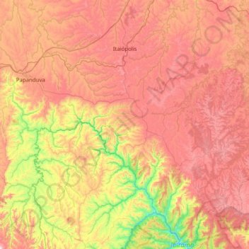 Itaiópolis topographic map, elevation, terrain