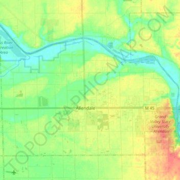 Allendale Charter Township topographic map, elevation, terrain