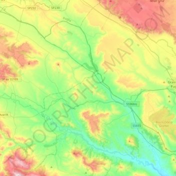 Basentello topographic map, elevation, terrain