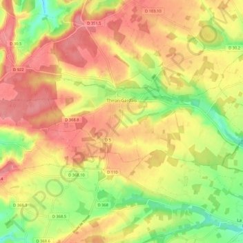 Thiron-Gardais topographic map, elevation, terrain