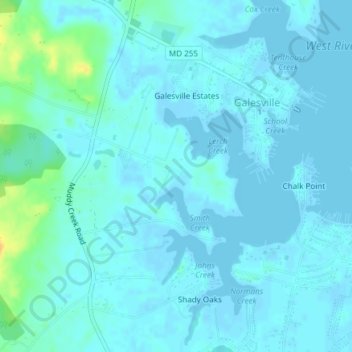 Galesville topographic map, elevation, terrain