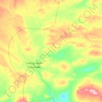 Saihan-Ovoo topographic map, elevation, terrain