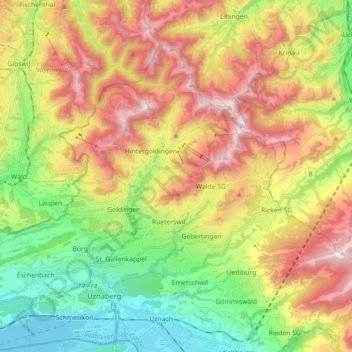 Eschenbach (SG) topographic map, elevation, terrain