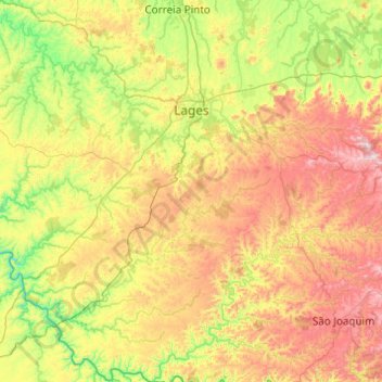 Lages topographic map, elevation, terrain